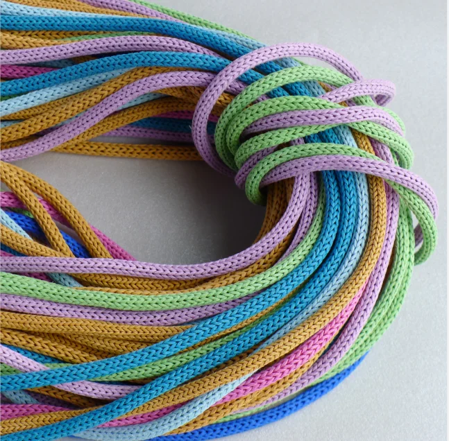 100% paper material Fsc knitted paper cord for shopping bags