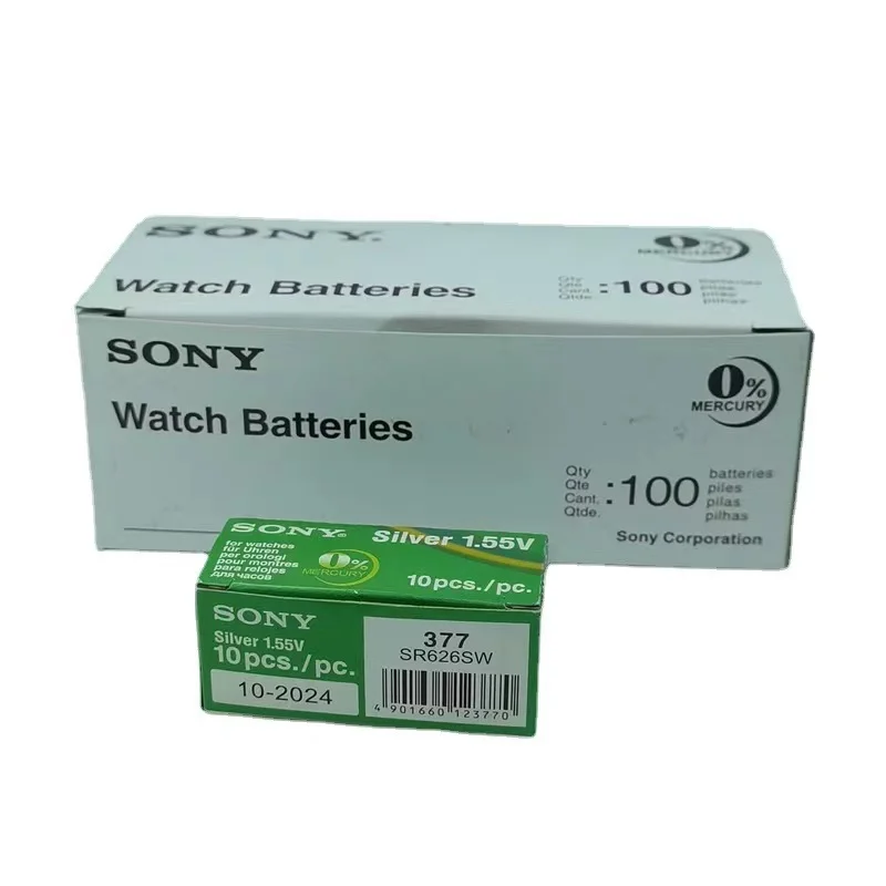 Оптовая продажа, кнопочный аккумулятор Flydatronic SR626SW 377 SR927SW 395, оксид серебра для sony