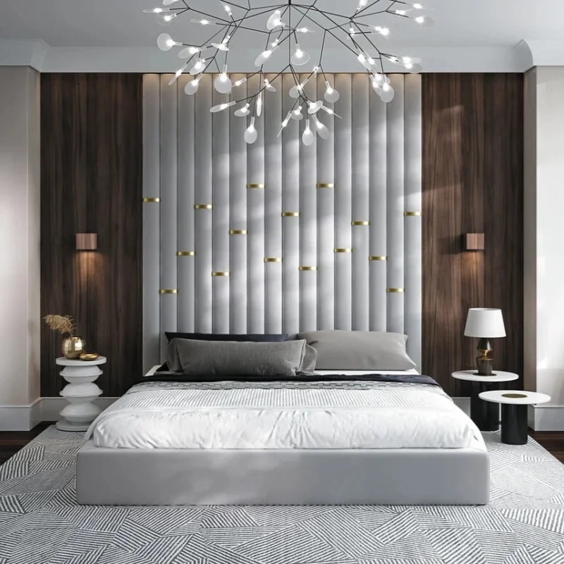 HJ HOME Personalized Twin Double Queen King Bedroom Headboard Custom Made Upholstered Gold Metal Decor Art Wall Panels