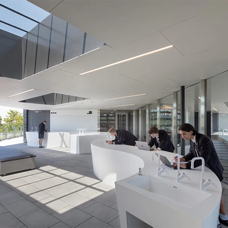 Natural Stone Corian Water Bar Counter Commercial Milk Tea Shop front Service Table with Led