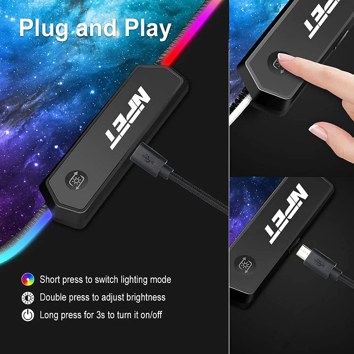 High Quality Large Size Computer Keyboard Anti-slip RGB Lighting Gaming Mouse Pad
