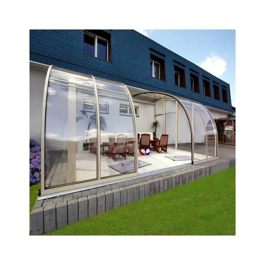 Electric mobile sun room aluminum retractable pergola glass sun room electric sun room