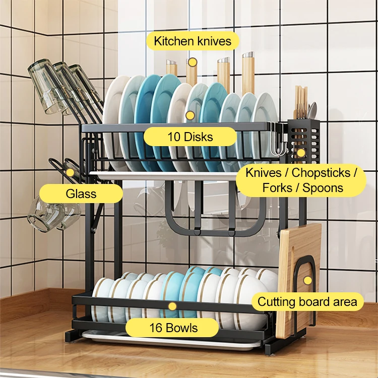 Stainless Steel Over the Sink Dish Drainer Rack  Dish Rack Wall Mounted Kitchen