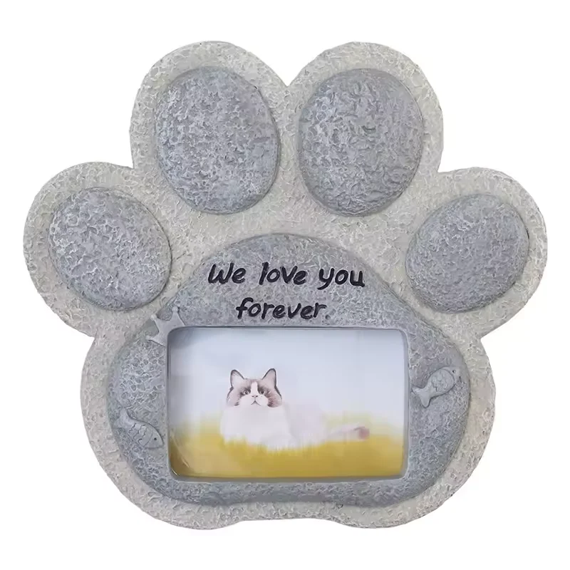 Hot Sale Cute Kitten Puppy Frame Pet Urn Memorial Photo Stone Headstone for Dogs Funeral Memorial Garden urns
