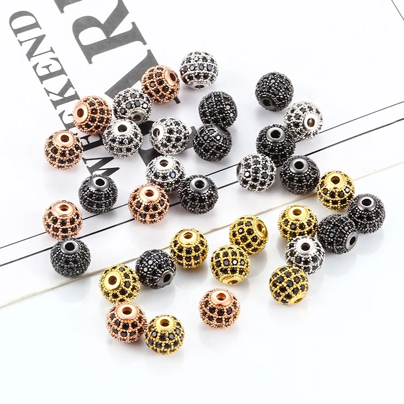 Spacer Beads Tube Column Pave Crystal Beads for Snake Spacer  Big Hole Beads For Jewelry Findings Making
