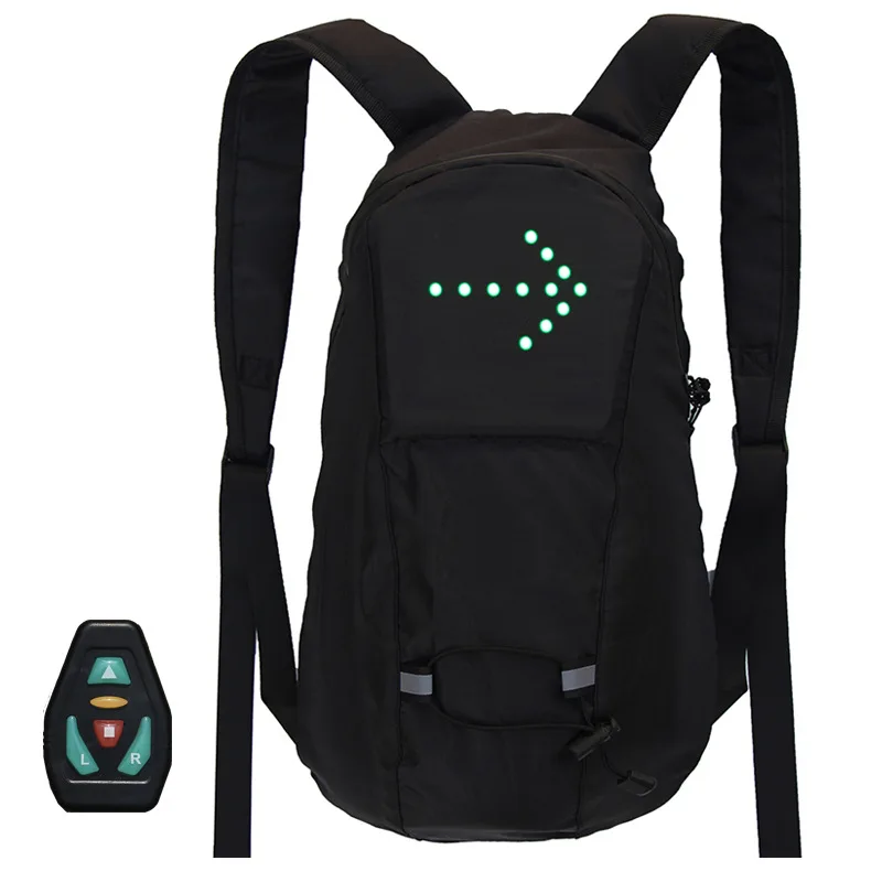 Waterproof Wireless Remote Control Luminous Backpack led Safety Turn Light Backpack Bicycle Backpack Warning Light