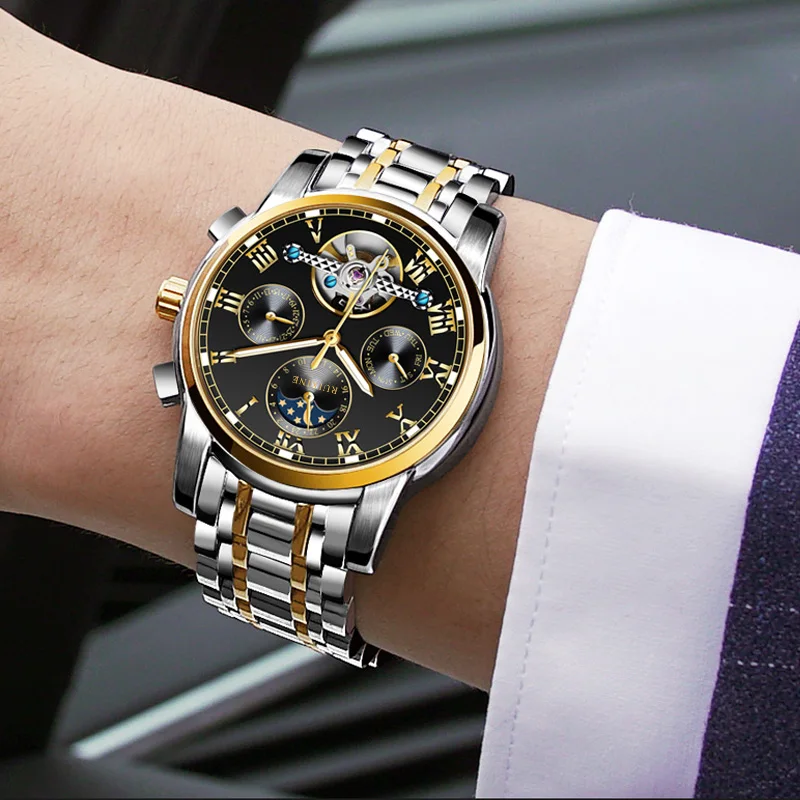 Factory Customized Top Brand Luxury 316L Stainless Steel Luxury Automatic Winding Mechanical Diving watch men