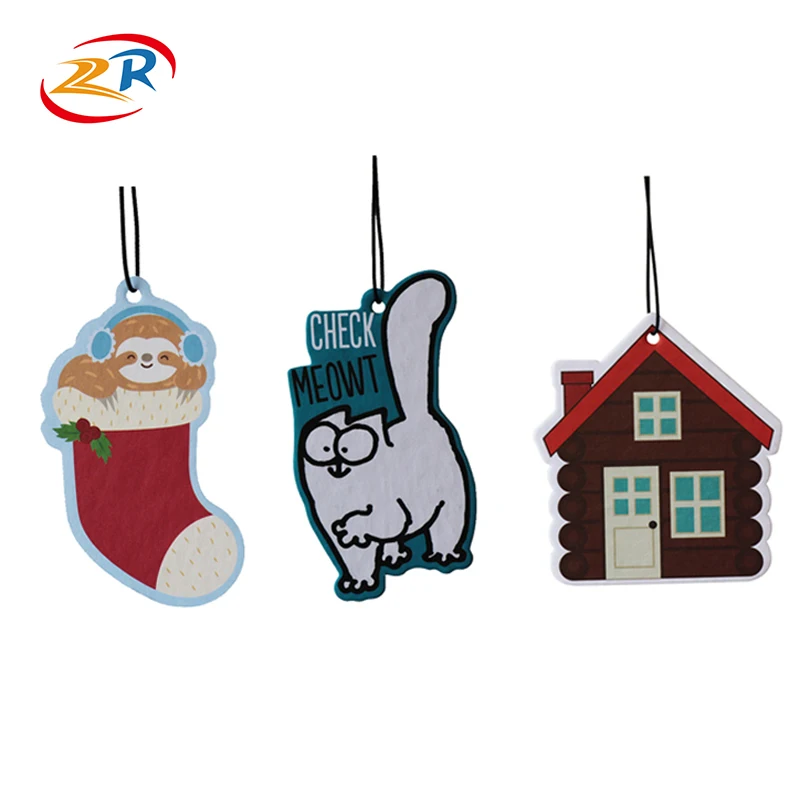 Free Sample Customized Perfume Paper House Shape Custom Car Air Freshener Fresh For Car
