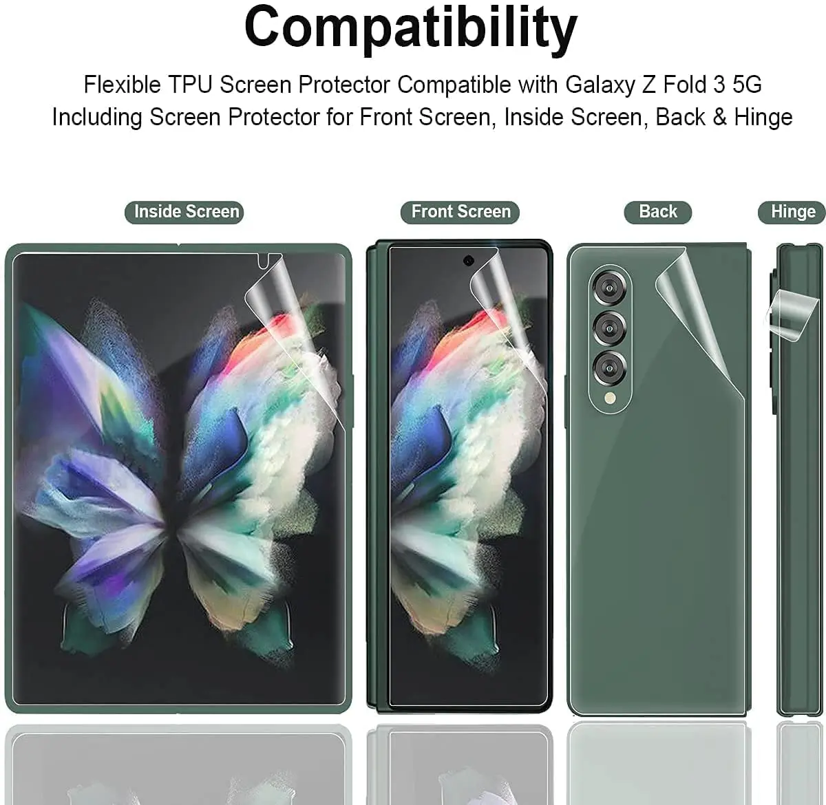 HD Bubble Free Anti Scratch Full Covered Flexible Film Back Cover TPU Soft Screen Protector for Samsung Galaxy Z Flip 3 5G