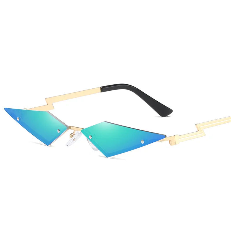 High quality luxury cool stylish colorful tinted wide rimless frame eyewear cat eye women sun glasses shades sunglasses
