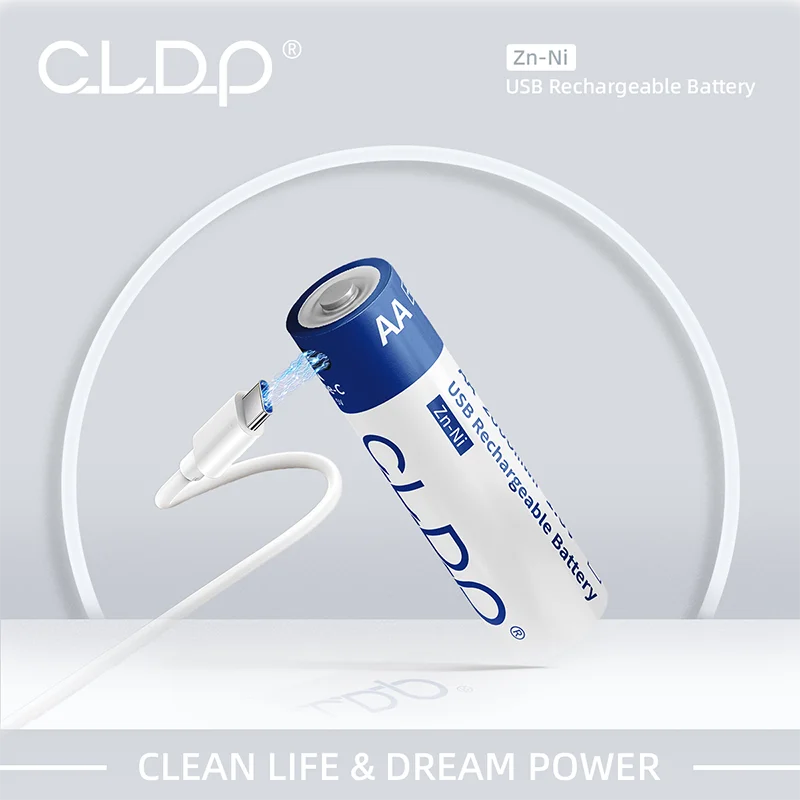 Made in China portable CLDP 2000mWh Zn-Ni No.5 usb c rechargeable AA batteries lithium battery customized