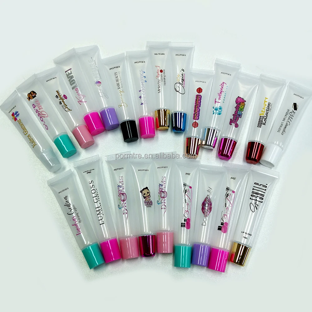 10ml square Empty luxury big applicator lip gloss wand tubes square lip gloss tubes vendor with white lid