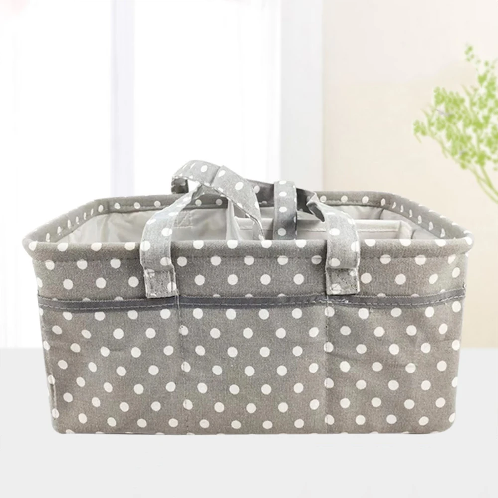 Gray Pentagram Cotton Canvas Diaper Storage Bag Large Capacity Portable Mommy Bag Diaper Basket