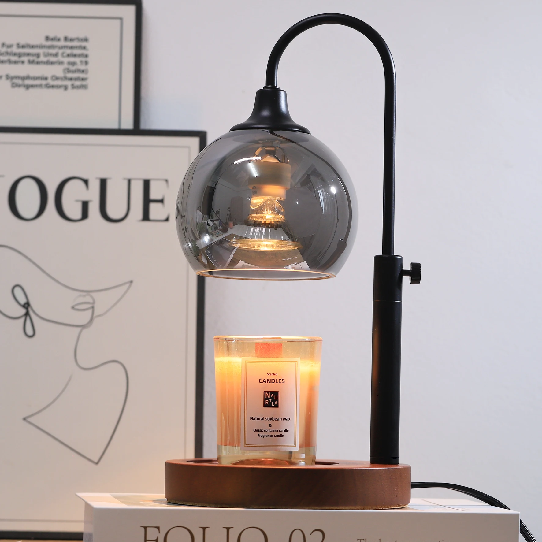 Wholesale Elegant and Creative Gift Dimmer Candle Lamp Adjustable Height 120V ON OFF Timer 2H 4H 8H Electric Candle Warmer Lamp