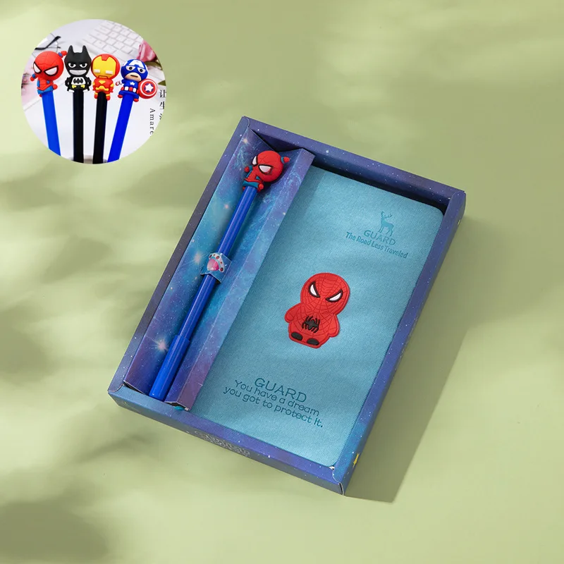 Creative Hero series Superman Spider Man Bat man Notebook Student Cute Cartoon Notebook set for Boys Children gift