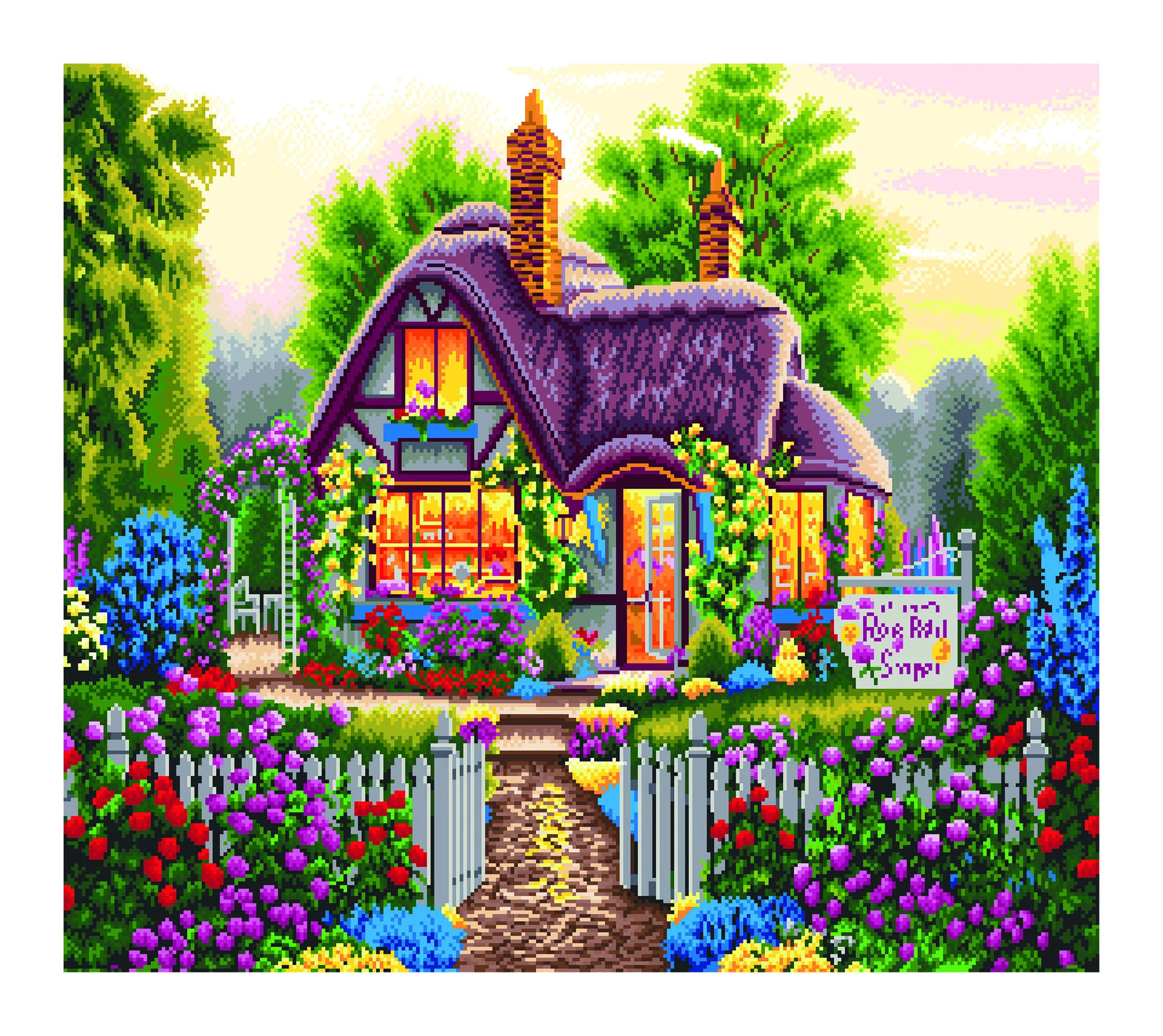 
Full Round Drill DIY 5D Villa Scenery Mosaic Embroidery Painting Puzzle Canvas Waterproof Diamond Painting Kit for Home Decor GI 