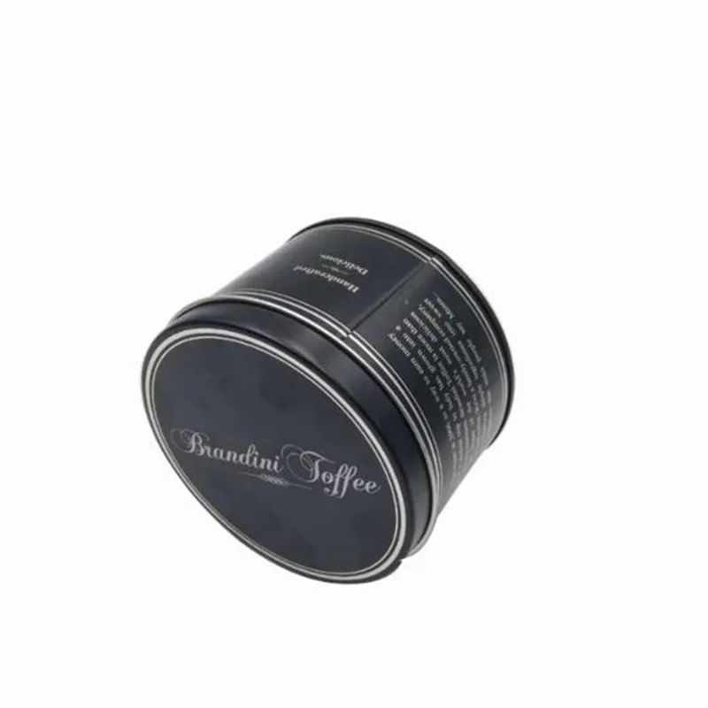
Food Grade Round Empty Matt Black Metal Tea Can/Coffee Tin Box/Tin Container Box Metal 