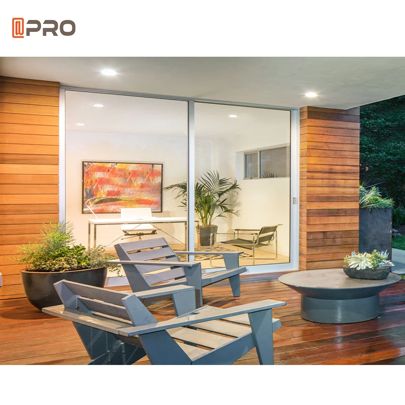APRO aluminium double tempered glass sliding doors high quality energy efficient sliding door