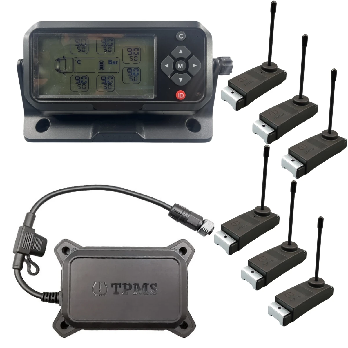 Ремешковые датчики 6-колесные TPMS с датчиком давления RS232 8 бар 14 18 шинные для модели автобусов Peugeot
