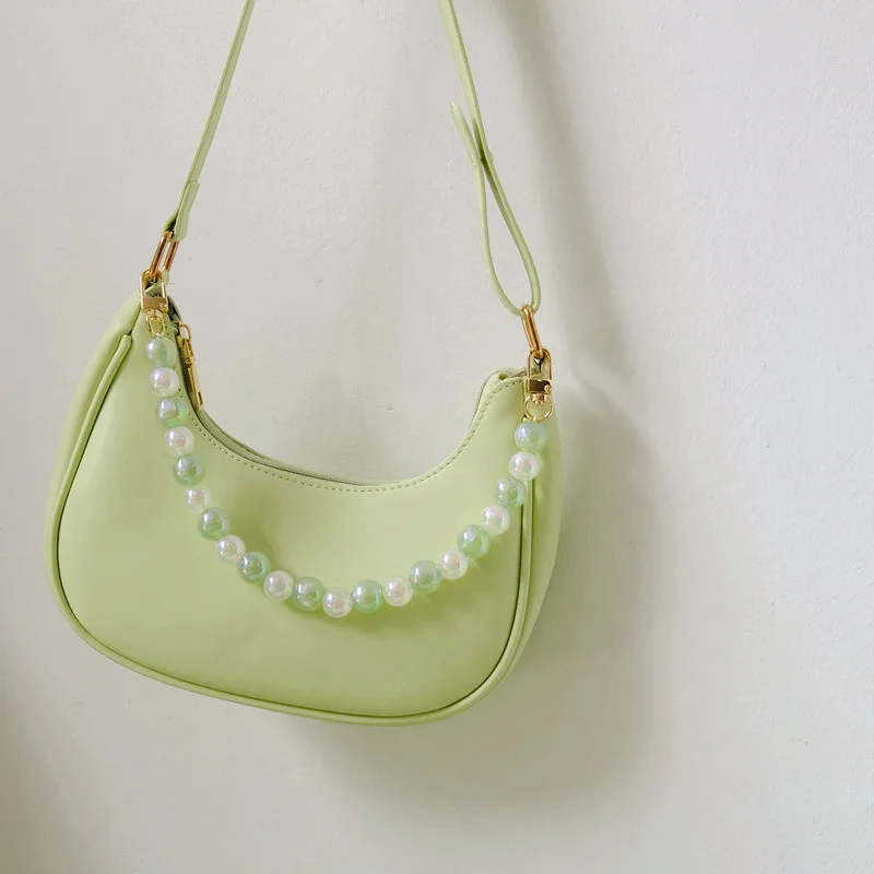 New custom colorful  cross body acrylic pearl Chain Decorative Metal Chain Decorative Hanging Chain bag straps bag handle