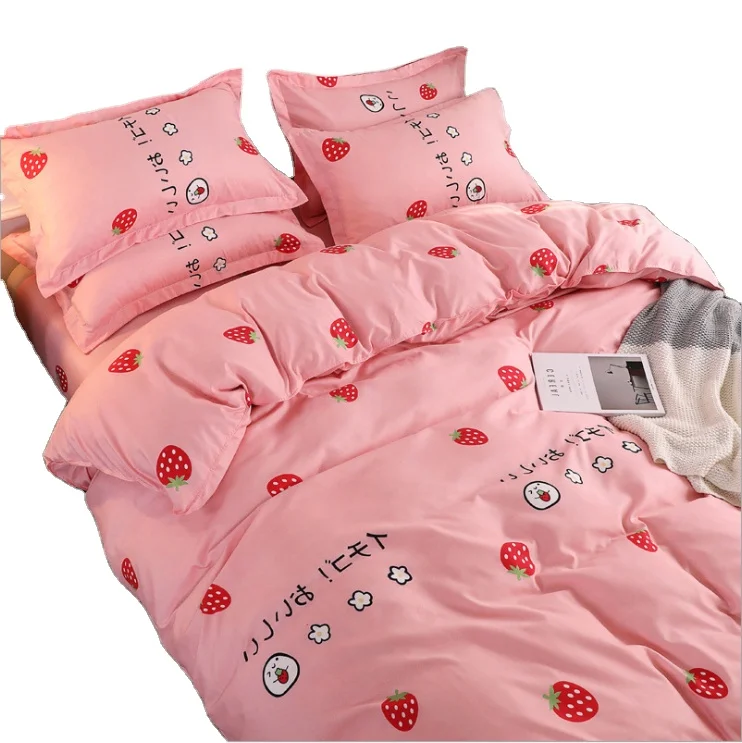 Excellent quality beautiful printed aloe vera cotton sheets kids bedding set cotton