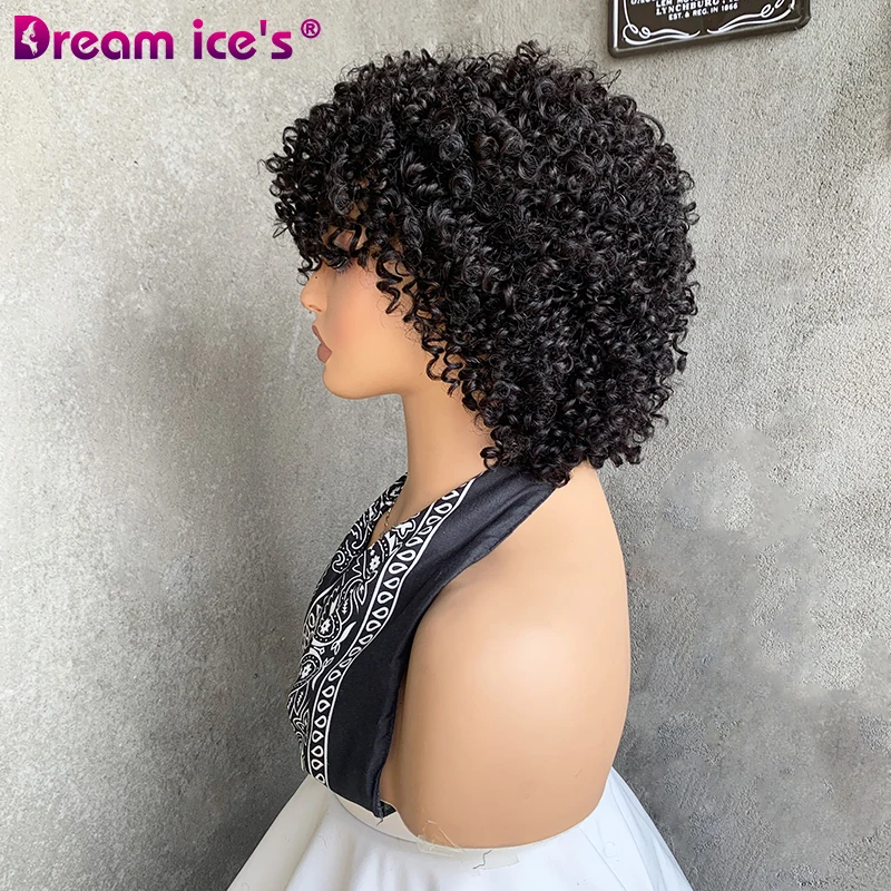 Short Water Wave Wig Bob Human Hair Vietnamese Natural Wave,Fringe Water Curls Human Hair Wigs 100% Full Machine Wig With Bang