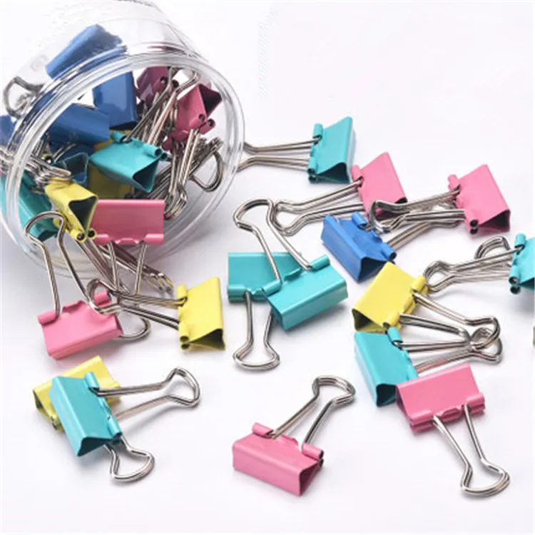 Universal office stationery colours 40pcs/box metal paper clip binder clip for office school