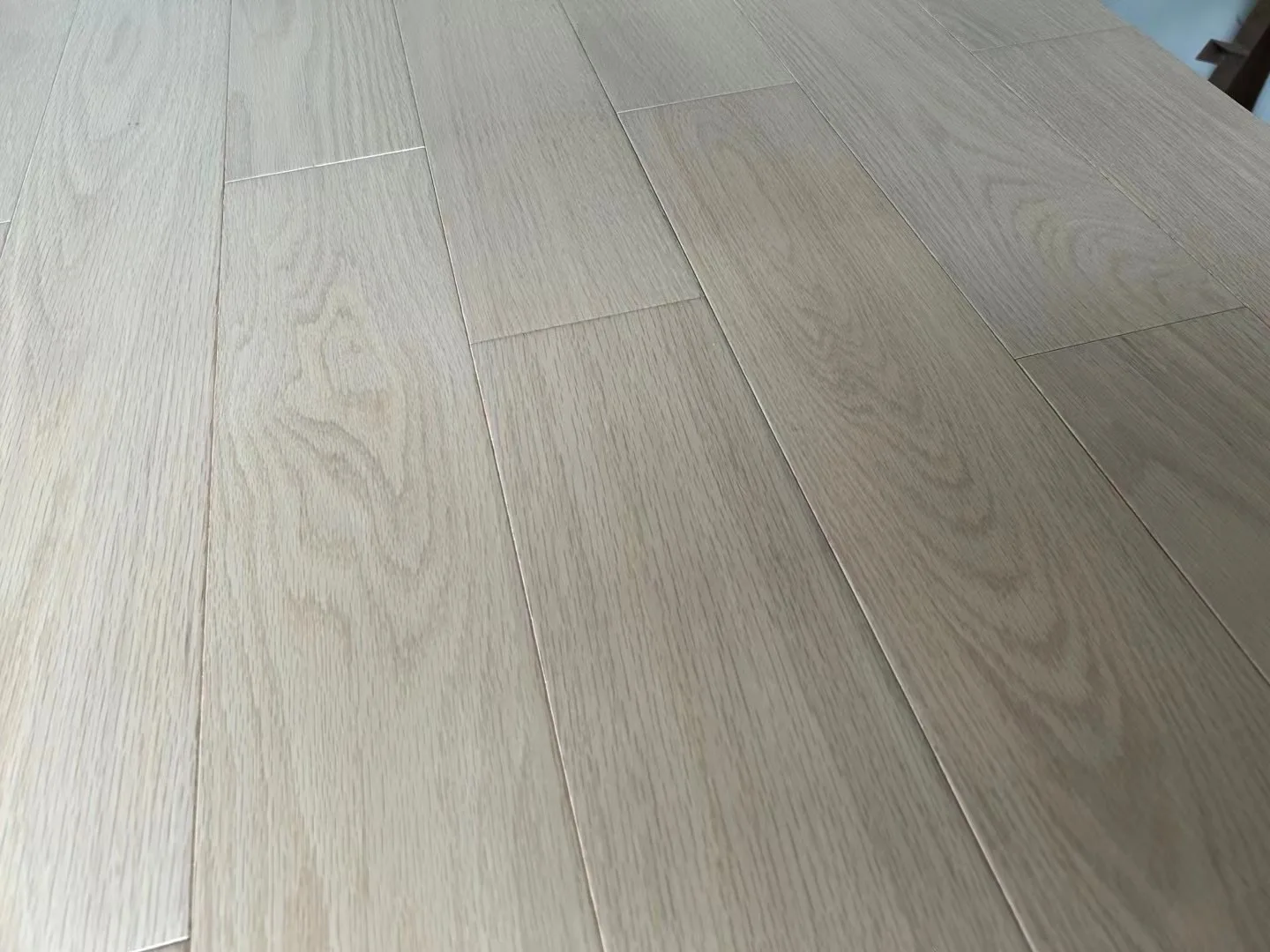 Bleached white oak engineered wood flooring