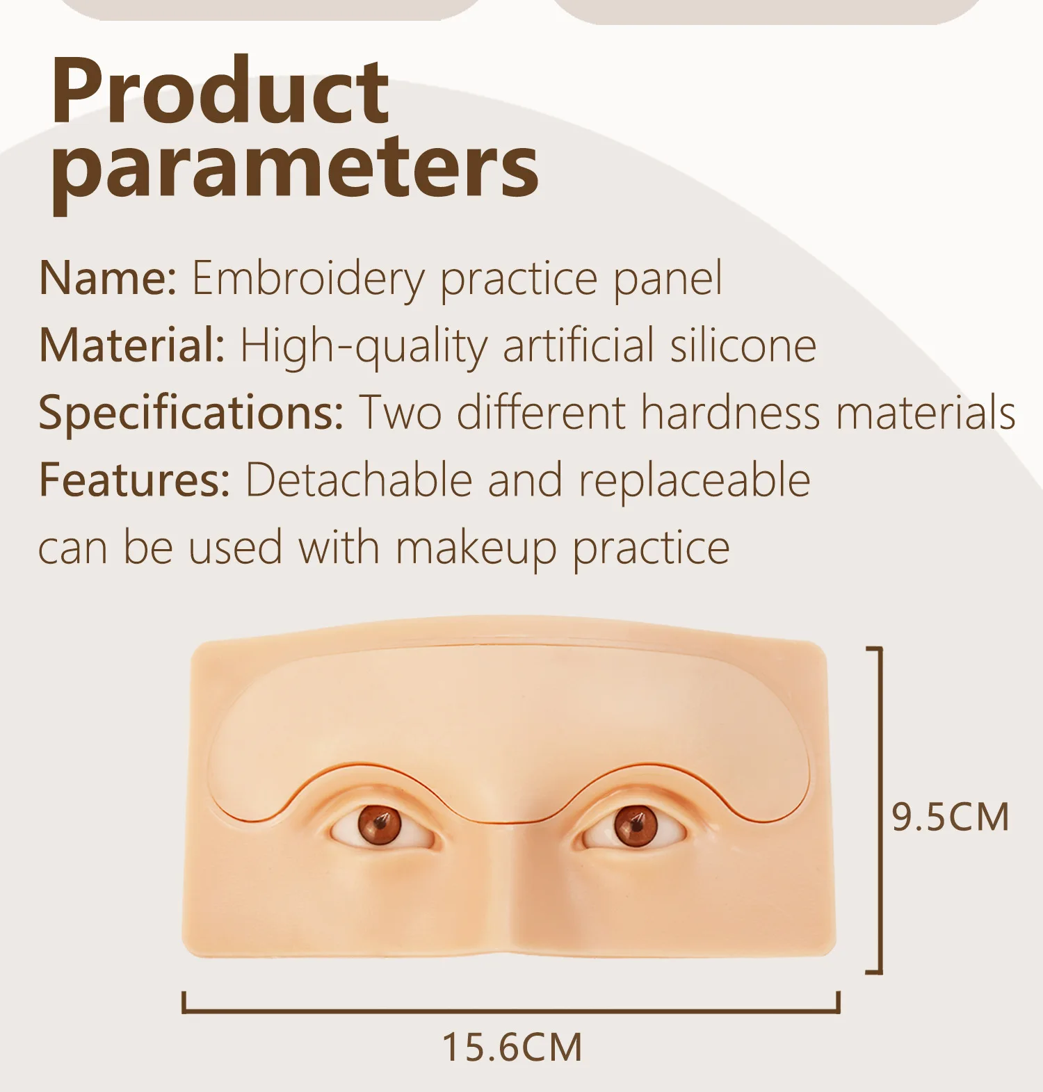 Tattoo Practice Board Semi-Permanent Tattoo Eyebrow Makeup Restore Human Skin 3D Silicone Practice Face Board