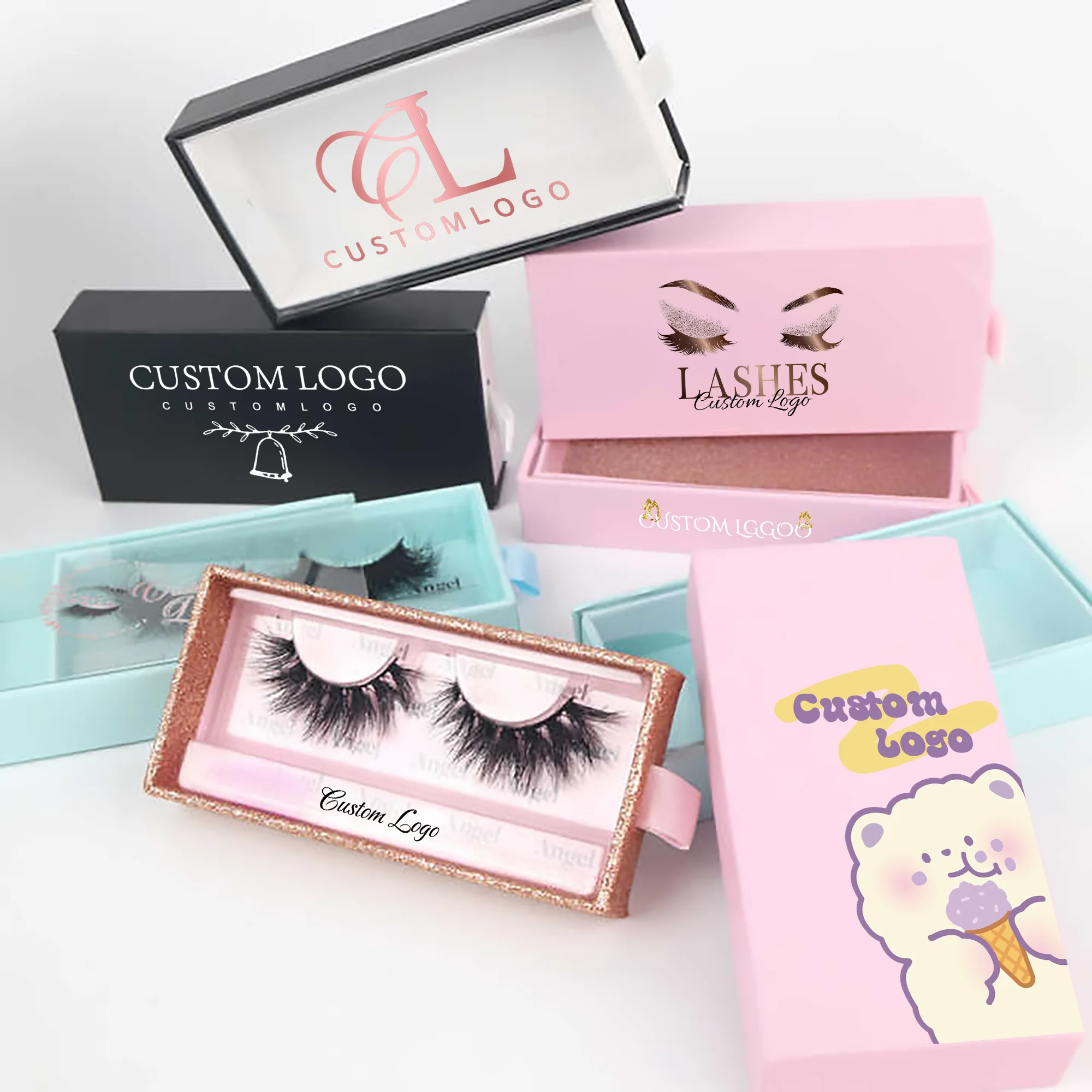 3D Mink  lashes custom packaging box Packaging Eyelash  Cosmetic gift box Factory custom fancy  box