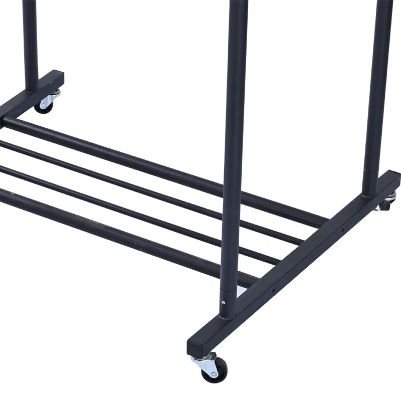 Hot Selling Double Rod Clothing Rack Portable Clothes Organizer For Bedroom Living Room