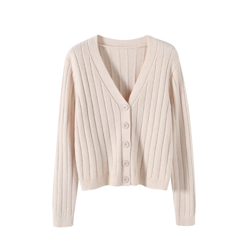 Custom Solid Color Female Knitwear Clothing Outer Wear Loose  Ladies Sweater Cardigan Outerwear Tops Women Knit Clothes