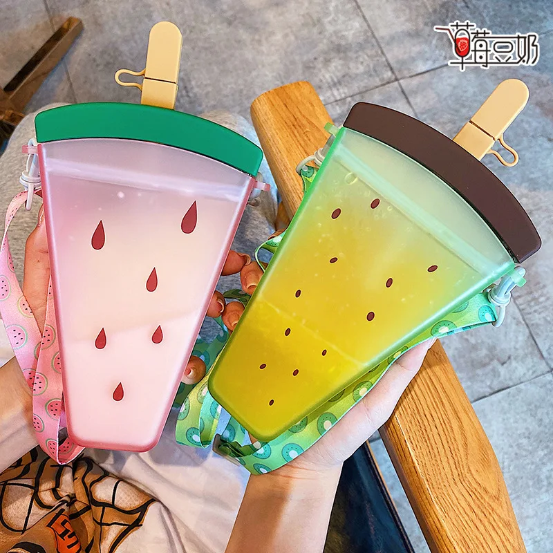 hot selling girls gifts portable creative plastic ice popsicle water bottle,kids girl cute ice plastic bottle