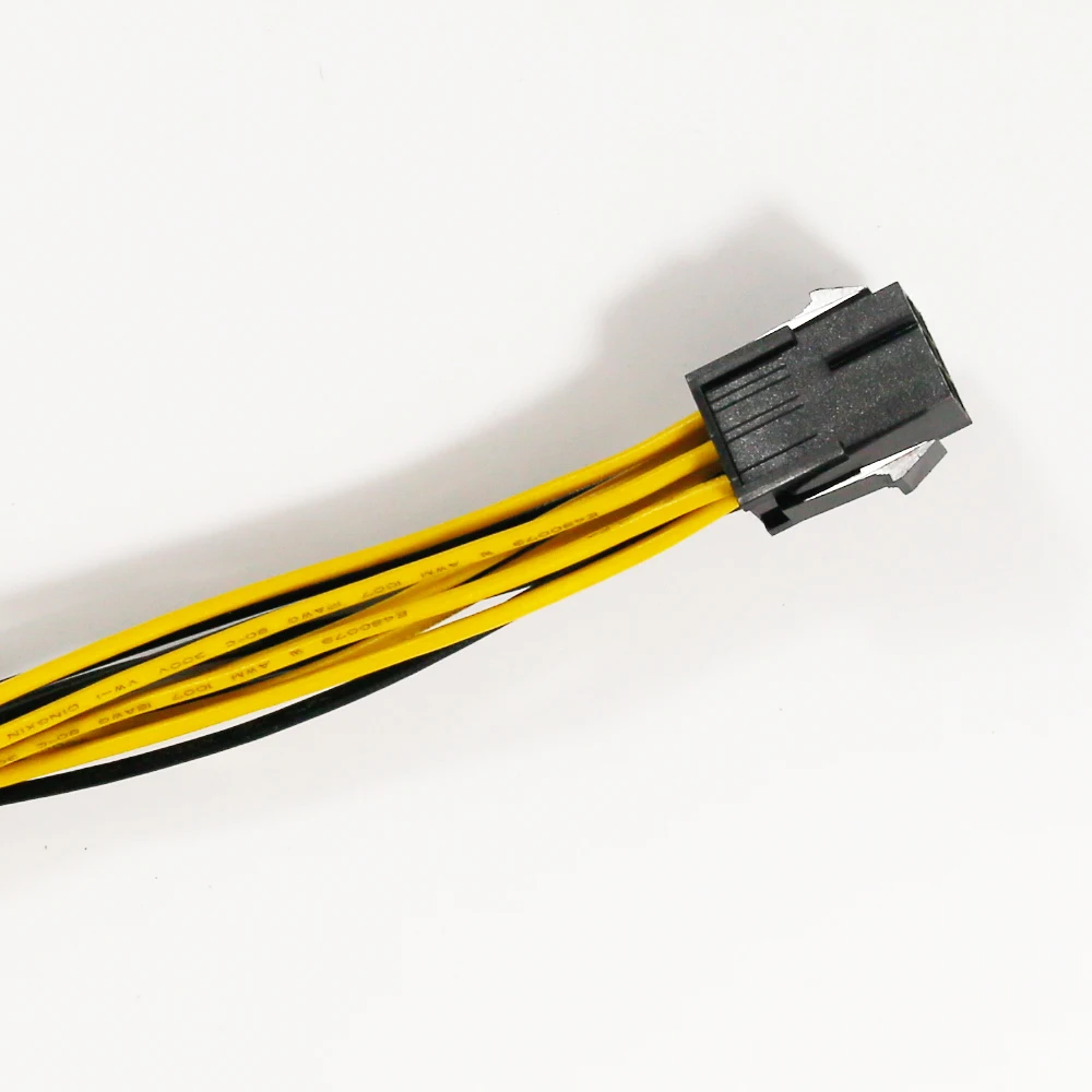 ПК основной каркас PSU желтый черный 8-контактный двойной 6 + 2-контактный 18AWG eSATA шнур штекер-гнездо прямой зарядный кабель