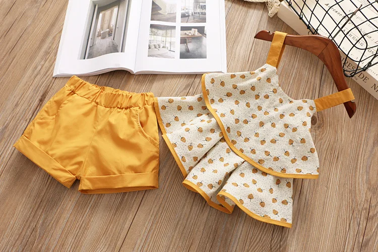 kids clothing Summer Sleeveless Camisole Top Polka Dot Pattern Shorts Girl Clothes Set 2019 Fashion Children Wear