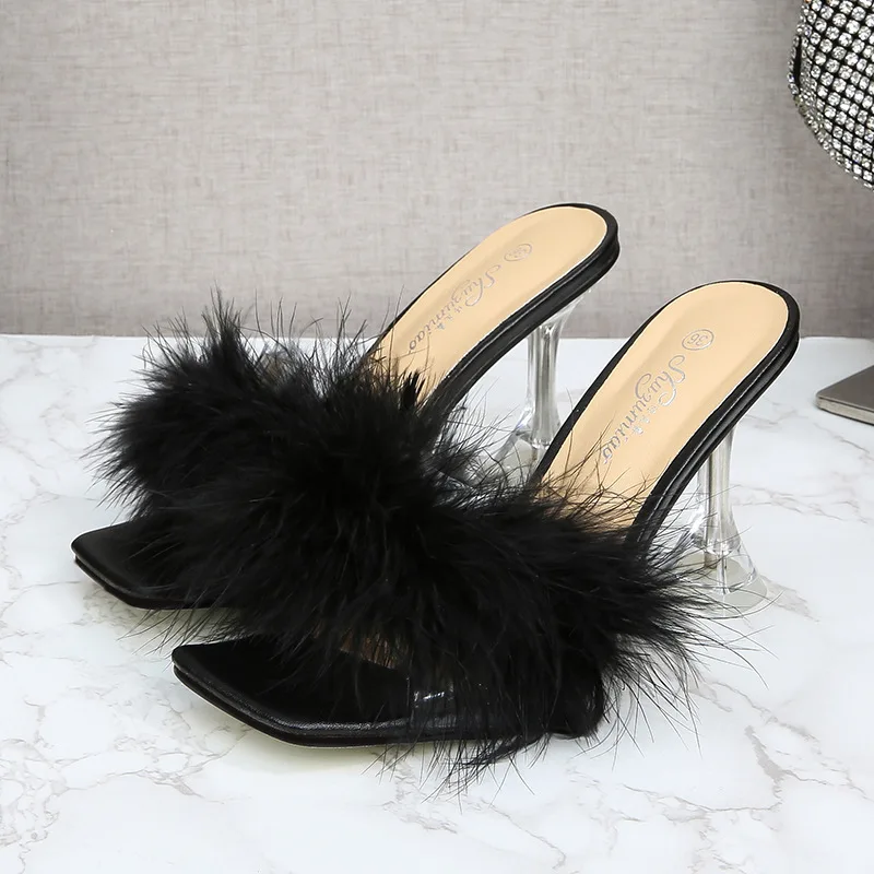 2021 Latest Fashion Trend Bigger Size High Heel Slipper Sandal For Ladies Sandalias de