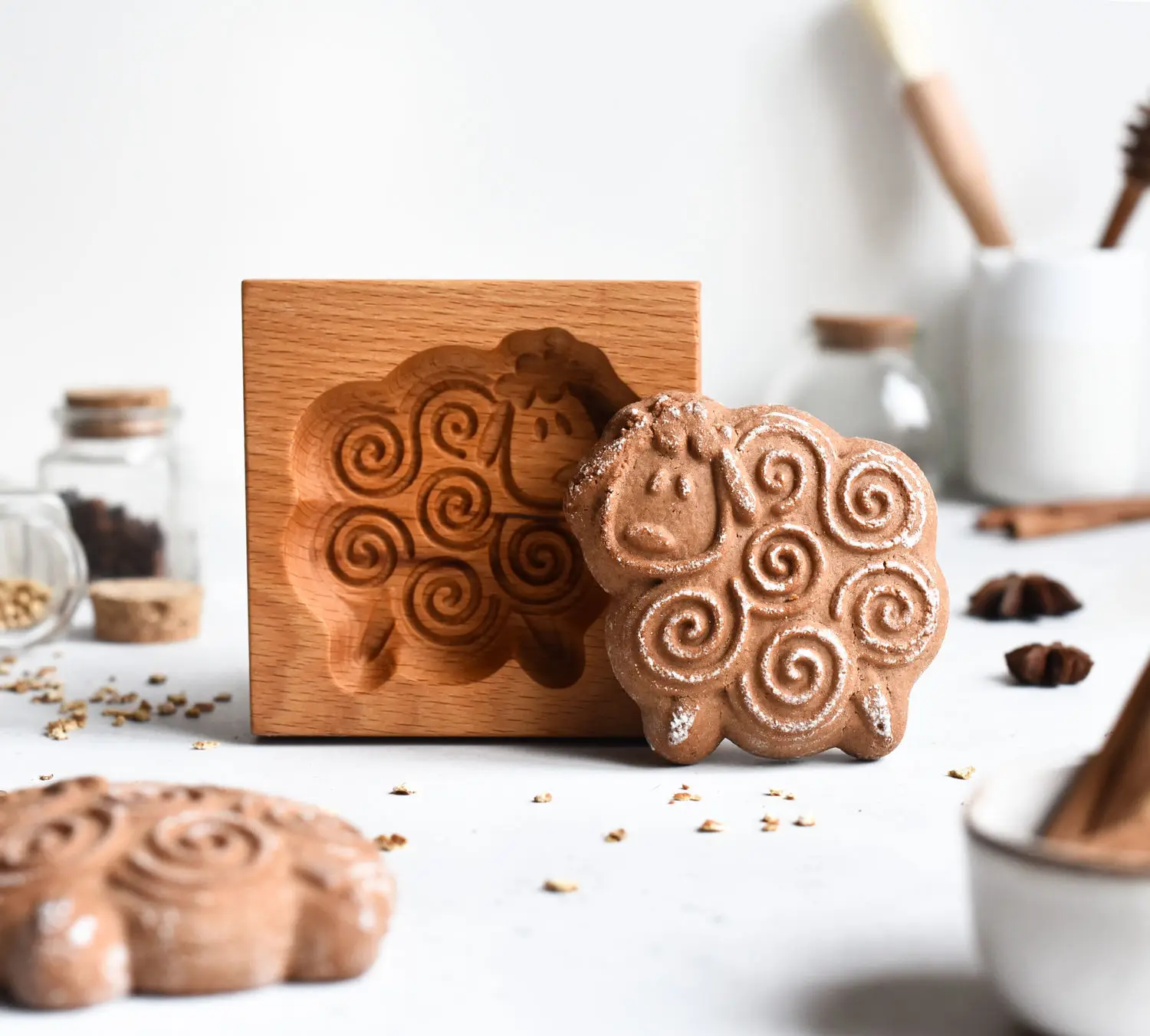 Wholesale Wooden Hand Made Cookie Mold Embossing Cookie Stamp Mold Wood Biscuit Cutter Mold For Baking