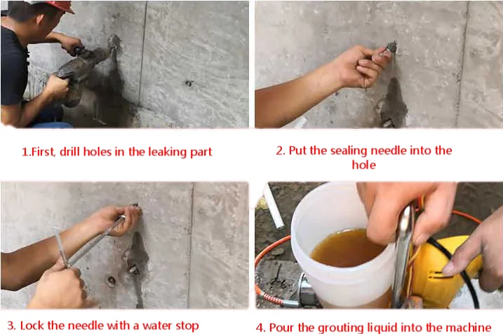 Spray Grout Machine High Pressure Waterproof Polyurethane Agent Injection Pump For Wall Roofing Leakage