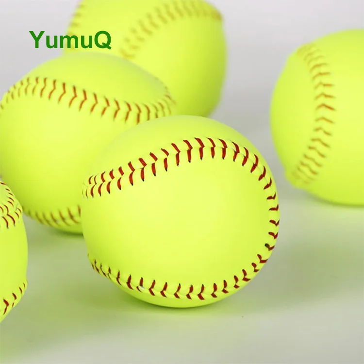 Софтбол YumuQ 12 дюймов официального размера для тренировок Fastpitch без опознавательных знаков и кожаных покрытых тренировочных мячей