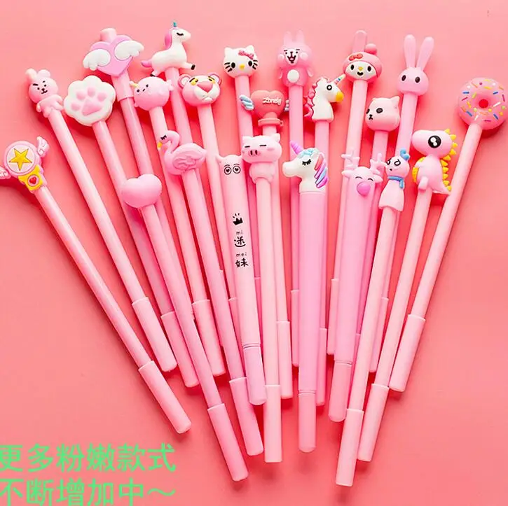 Милые Мультяшные ручки Queena Kawaii розового цвета маркеры нейтральный силикагелевый маркер для девочек школьные принадлежности канцелярские обучения