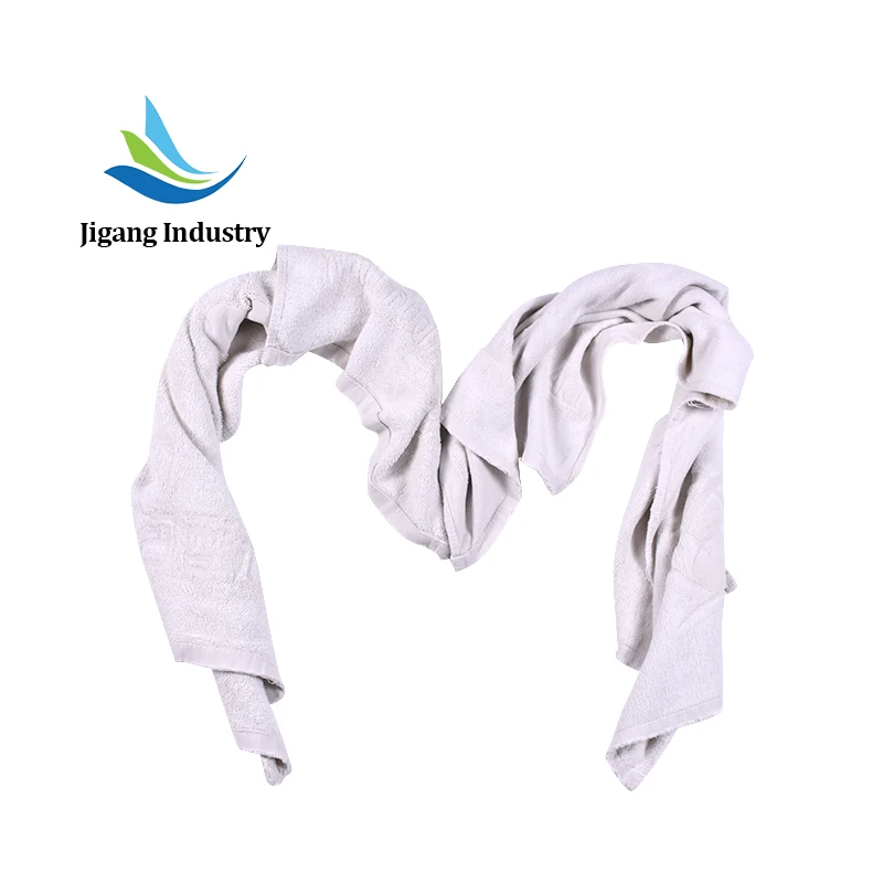 Cotton white bathrobe wiping cloth, environmentally friendly textile waste, industrial use