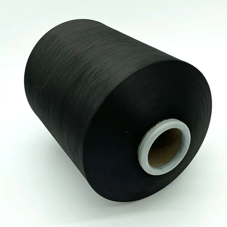 
Cool yarn coolmax 50D24F black color anti uv polyester dope dyeing yarn high color fastness for t shirt fabric 