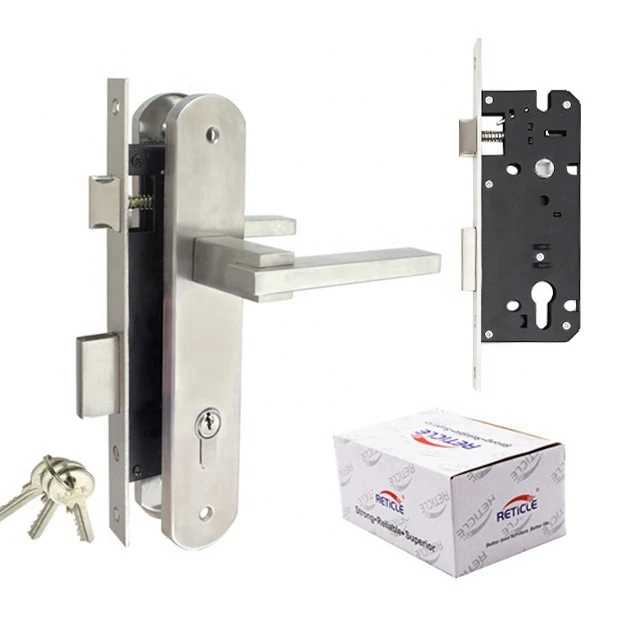 Cylinder Open Full Set Manufacture Stainless Steel Handle And Plate Mortise Cylinder Lockset