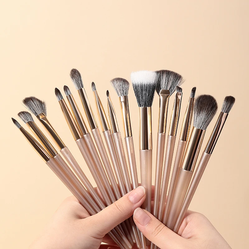 LMLTOP Single Makeup Brush 15pcs Premium Cosmetic Brush Powder Blush Eyeline Concealer Eyeshadow Eyebrow Highlight Make Up Brush