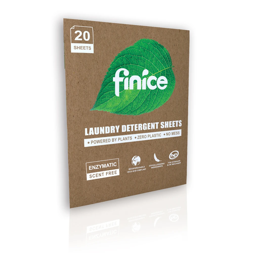 FNC768 Finice OEM Supplier Eco Friendly Soap Washing Paper Fragrance Customized Laundry Detergent Sheets