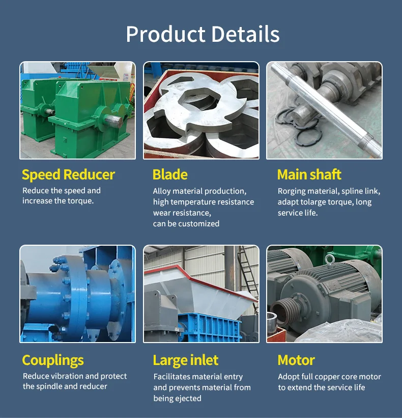 Hot sale Fully Automatic shredder Tire Recycle Machine Shredder Rubber Waste Tyre Recycling Machine