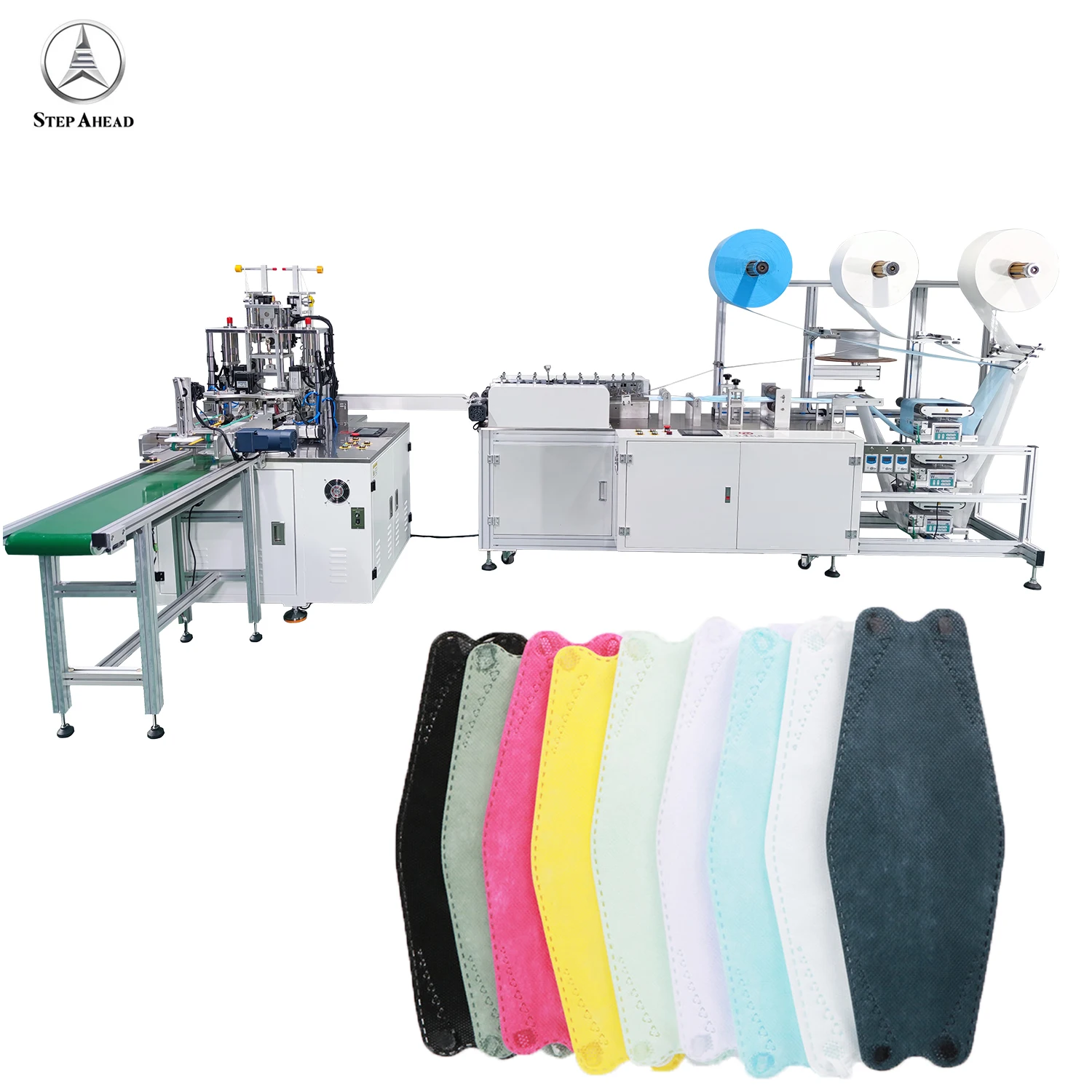 Servo System Fully Automatic Kf94 Stereoscopic Fish Design Red Head Loop Mask Welding Machine