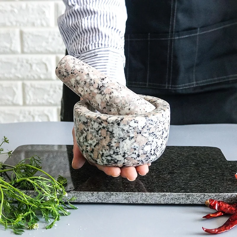 Natural Stone Small Granite Mortar And Pestle Set Black Mini Marble Stone Pestle And Mortar Granite For Kitchen Spices