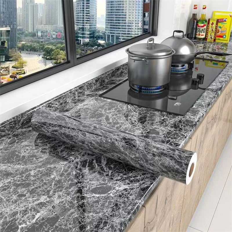 Wholesale Self Adhesive Vinyl Contact Paper Peel and Stick Wallpaper Marble Waterproof 3D Wall Panel Paper for Home Decoration