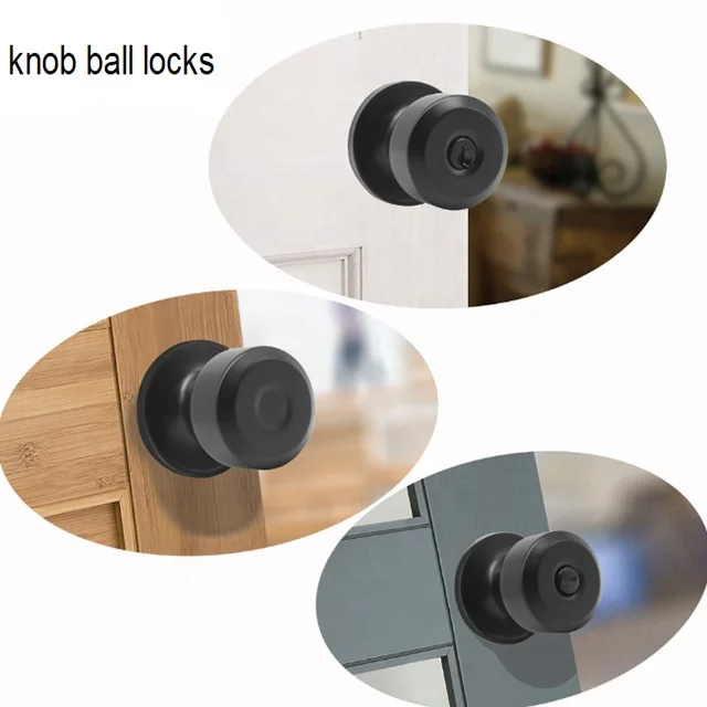 matte black stainless steel material  black door knob american lock ansi grade 3 door locks